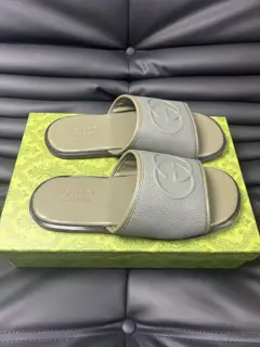 Gucci Double G Presbyopic Flip Flops Cross Sandals Thick Sole Slippers Beach Shoes