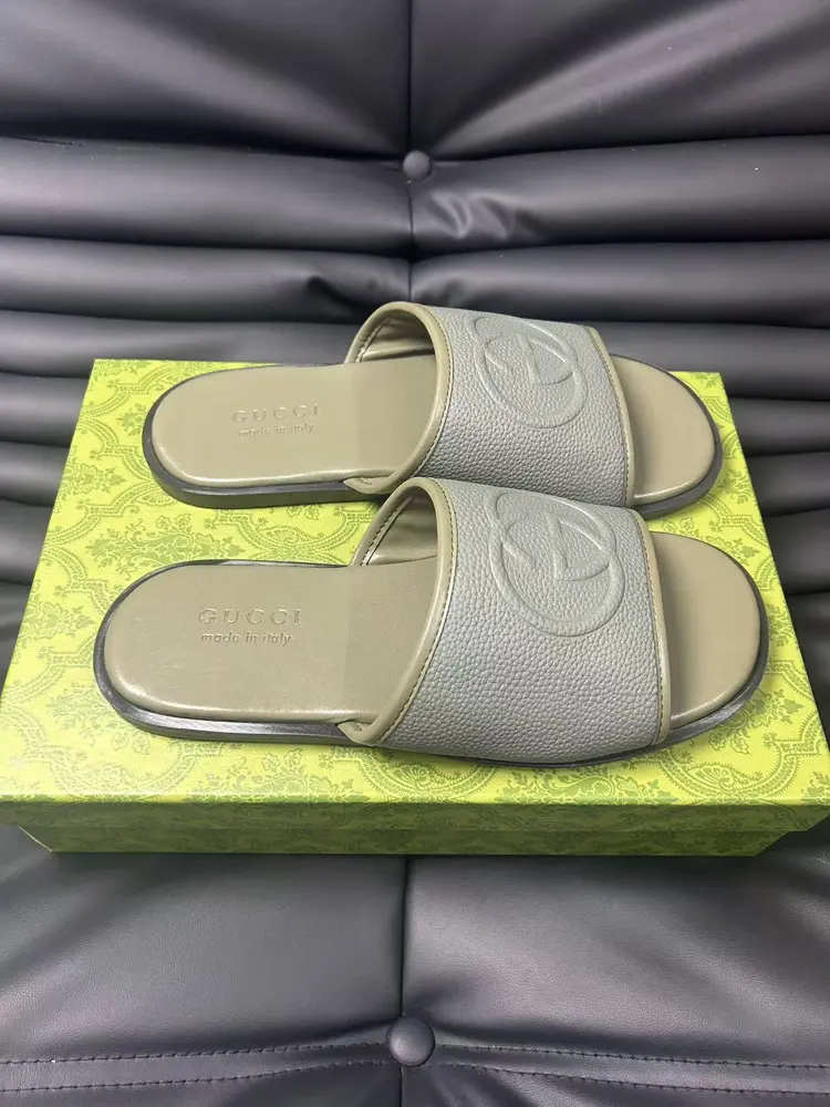 Gucci Double G Presbyopic Flip Flops Cross Sandals Thick Sole Slippers Beach Shoes
