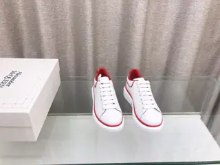 Alexander McQueen white shoes with colorful edges