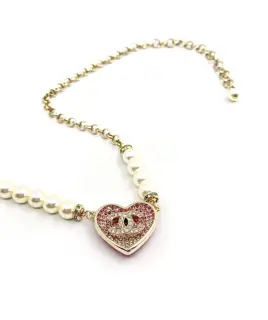 Chanel gradient pink pearl necklace