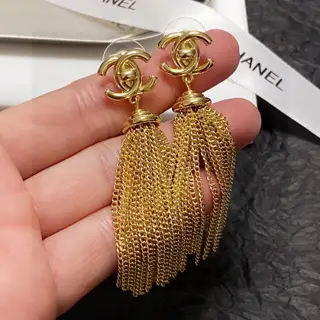 Chanel long tassel earrings