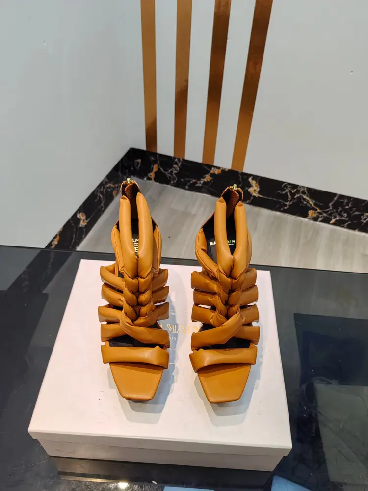 Balmain’s latest spring and summer catwalk waterproof platform high-heeled sandals