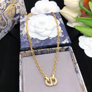 Dior’s new cd pig nose diamond necklace hot sale