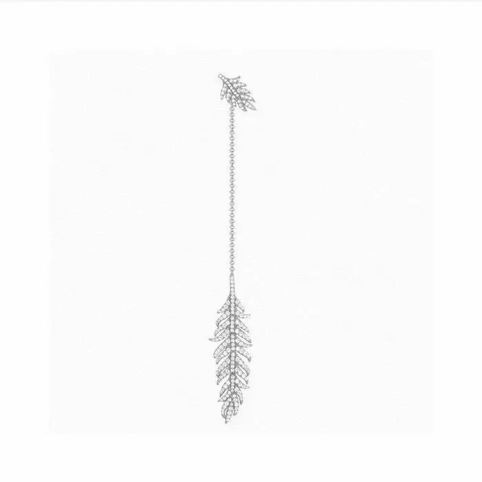 Apm monaco feather long earrings single design earring star