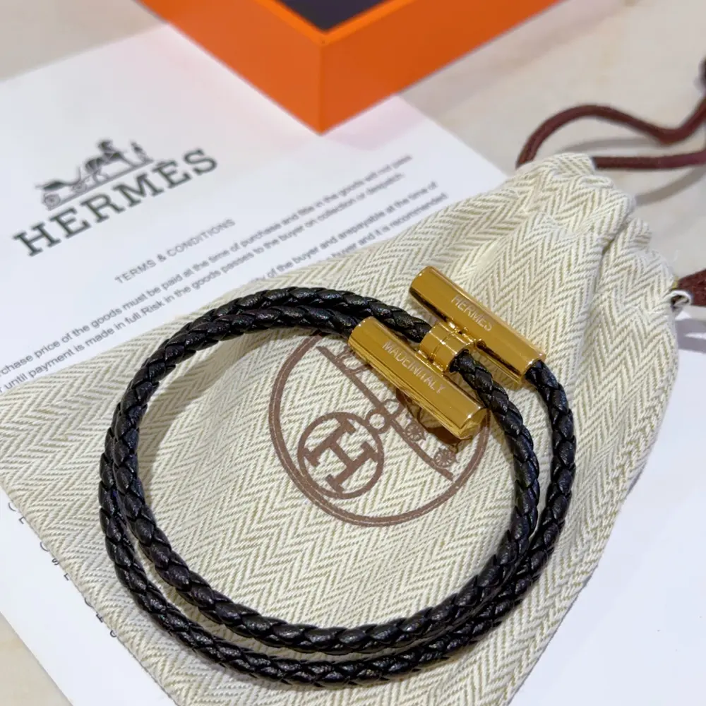 New Hermes bracelet braided bracelet thickened platinum version. High-end precision version