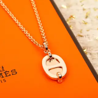 Hermes [Pig Nose Oil Drop Necklace] 925 sterling silver + thick gold plating This necklace