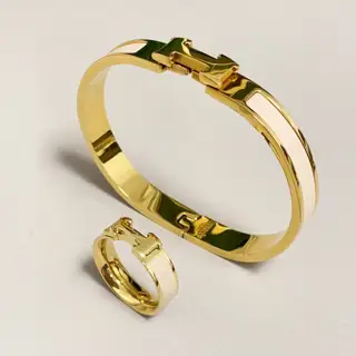 Hermes milk tea color gold edge most cost-effective ring I fell in love with it at first