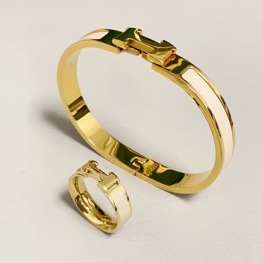 Hermes milk tea color gold edge most cost-effective ring I fell in love with it at first
