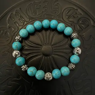Chrome Hearts classic retro multi-element blue turquoise bracelet