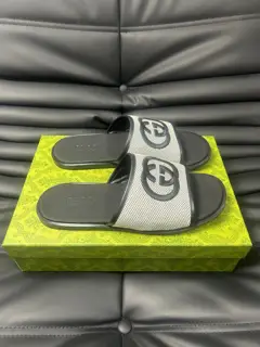 Gucci Double G Presbyopic Flip Flops Cross Sandals Thick Sole Slippers Beach Shoes