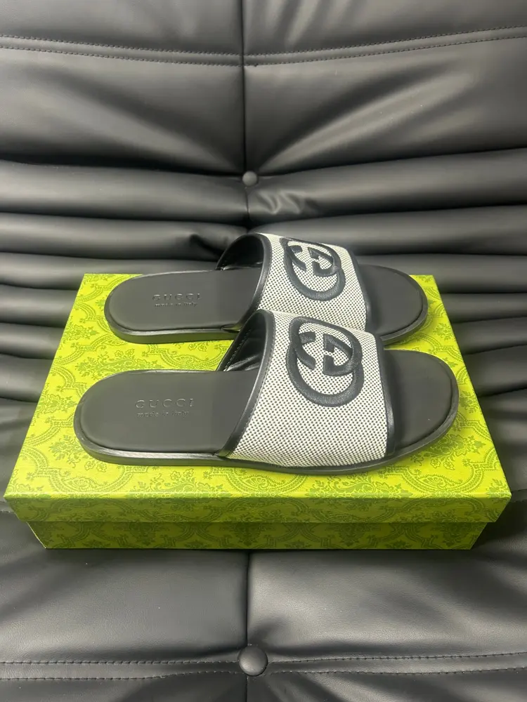 Gucci Double G Presbyopic Flip Flops Cross Sandals Thick Sole Slippers Beach Shoes
