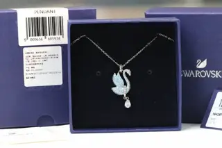 Swarovski New Blue Swan Water Drop Clavicle Necklace