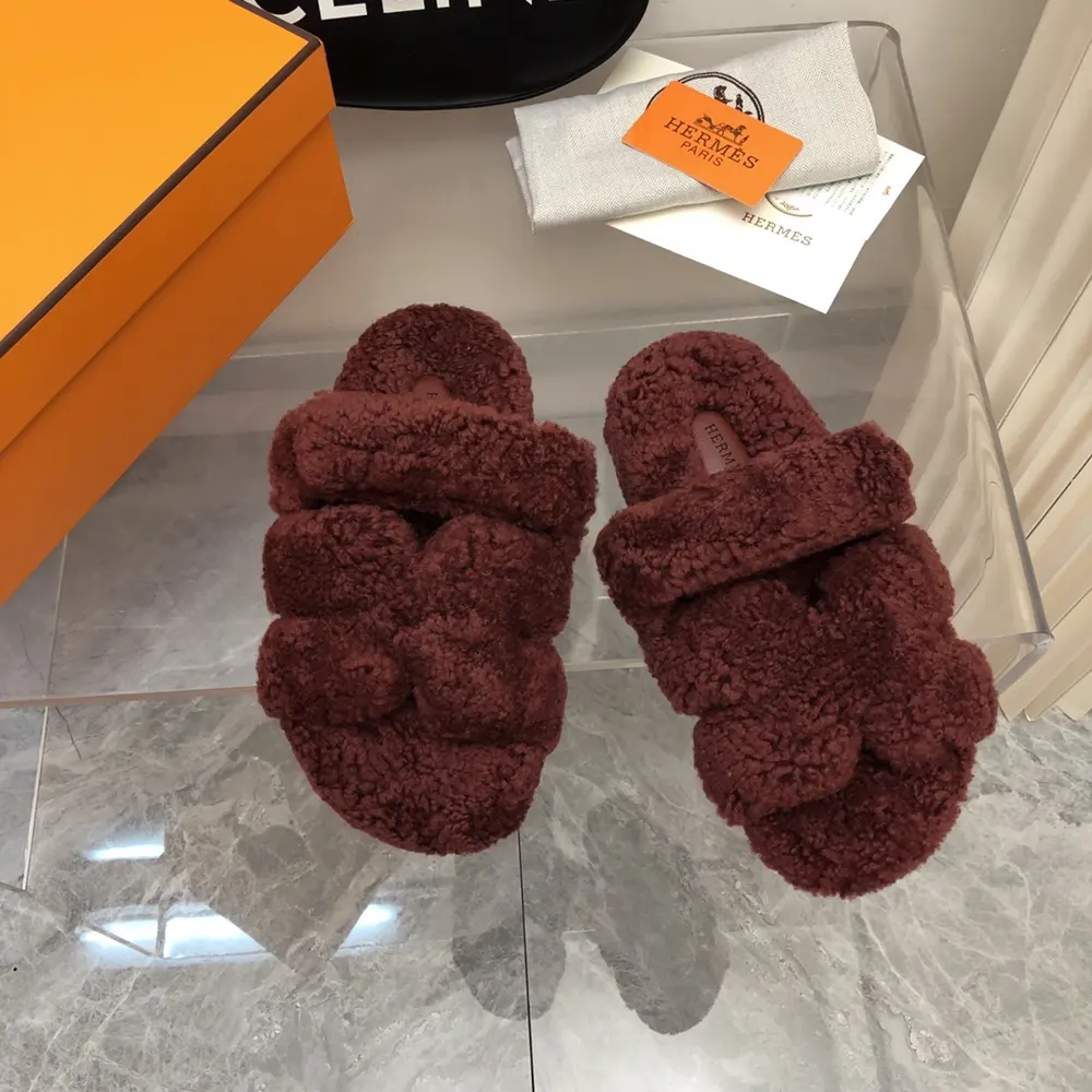 Hermès Fur Slippers