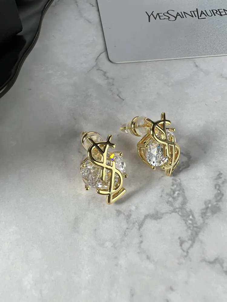 Yves Saint Laurent zircon earrings