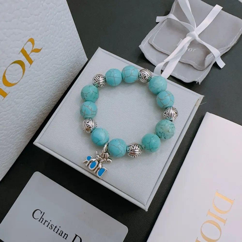 DIOR Multi-element agate Thai silver style bracelet. Same style as G-Dragon. Retro style