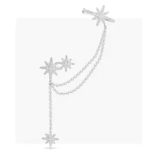 Apm monaco single sterling silver crystal meteor ear cuff earring