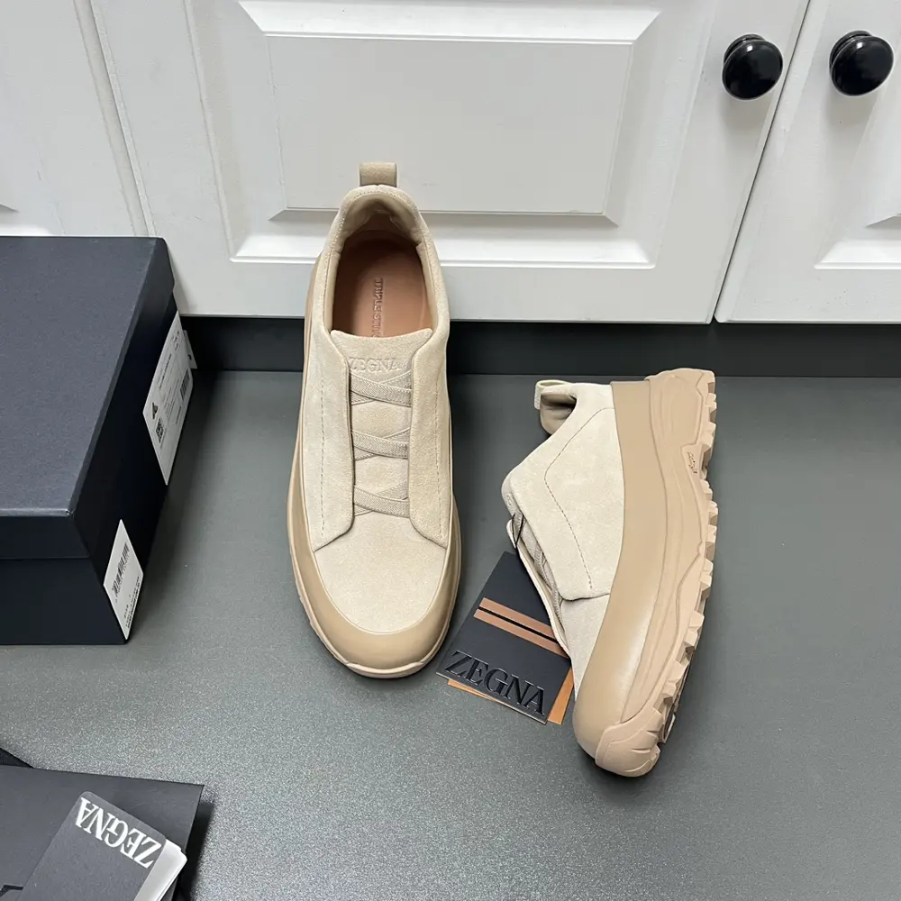 ZEGNA suede Triple StitchTM Monte luxury casual shoes Latest catwalk models official