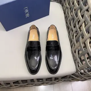 Dior Derby Shoes|Formal leather shoes with leather sole|Crafted with open-edge pearl