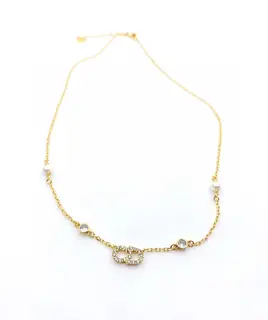 Dior cd diamond necklace mini cd letter zp made small and exquisite low-key luxury to meet
