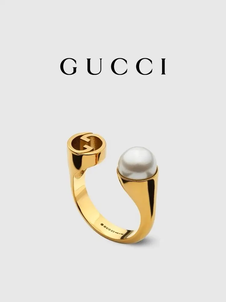Gucci Blondie series resin pearl ring Sizes large
