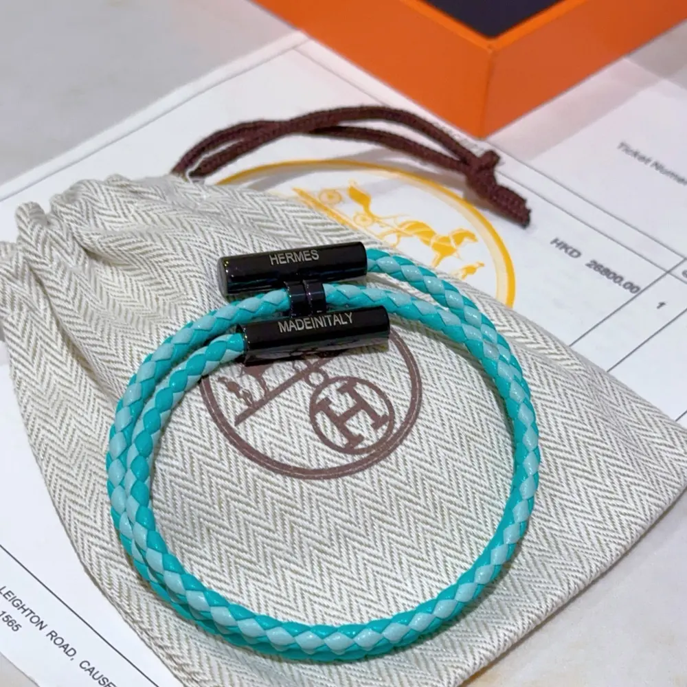 New Hermes bracelet braided bracelet thickened platinum version. High-end precision version