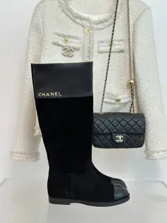 Chanel lettered height-enhancing boots series