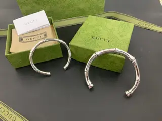Gucci bamboo solid open-end couple bracelet for men and women