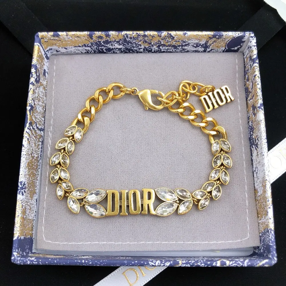 Hot Dior Marquise Series Leaf Bracelet Diamond