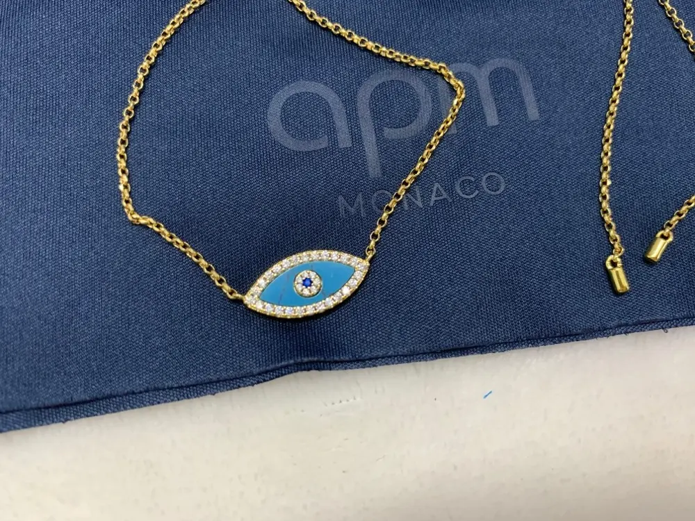 Apm monaco Lucky Eye Adjustable Necklace High-end Fashion Personalized Gift Couple Clavicle