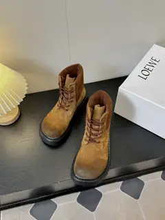 LOEWE 24ss autumn and winter new style doll head shoelace Martin boots