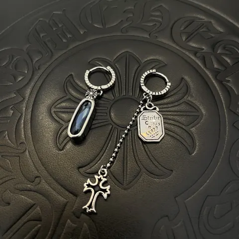 Chrome Hearts classic retro AB cross earrings