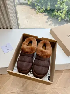 UGG casual comfortable thick-soled round-toed fluffy loafers