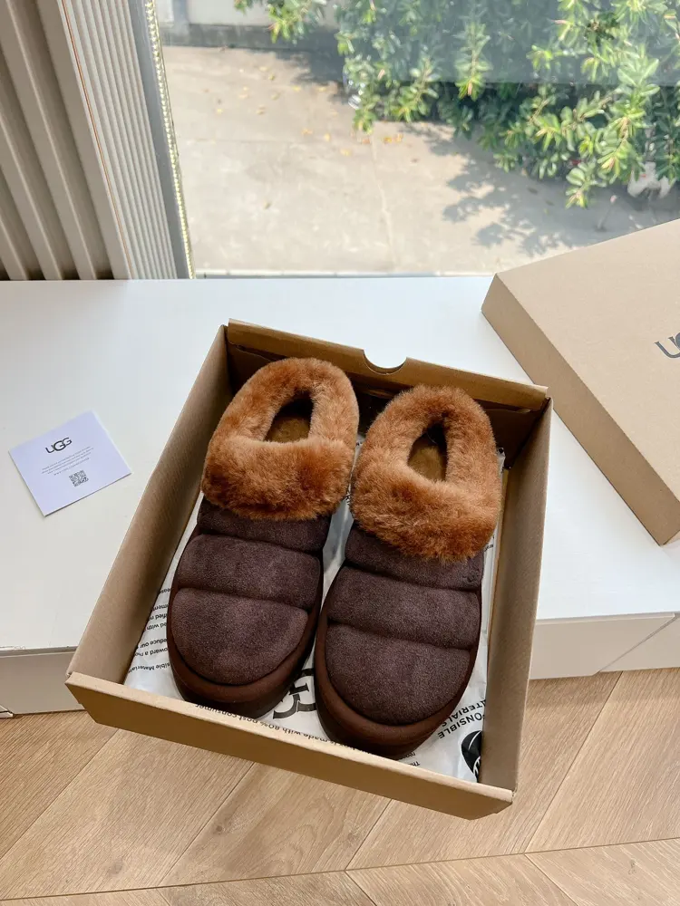 UGG casual comfortable thick-soled round-toed fluffy loafers