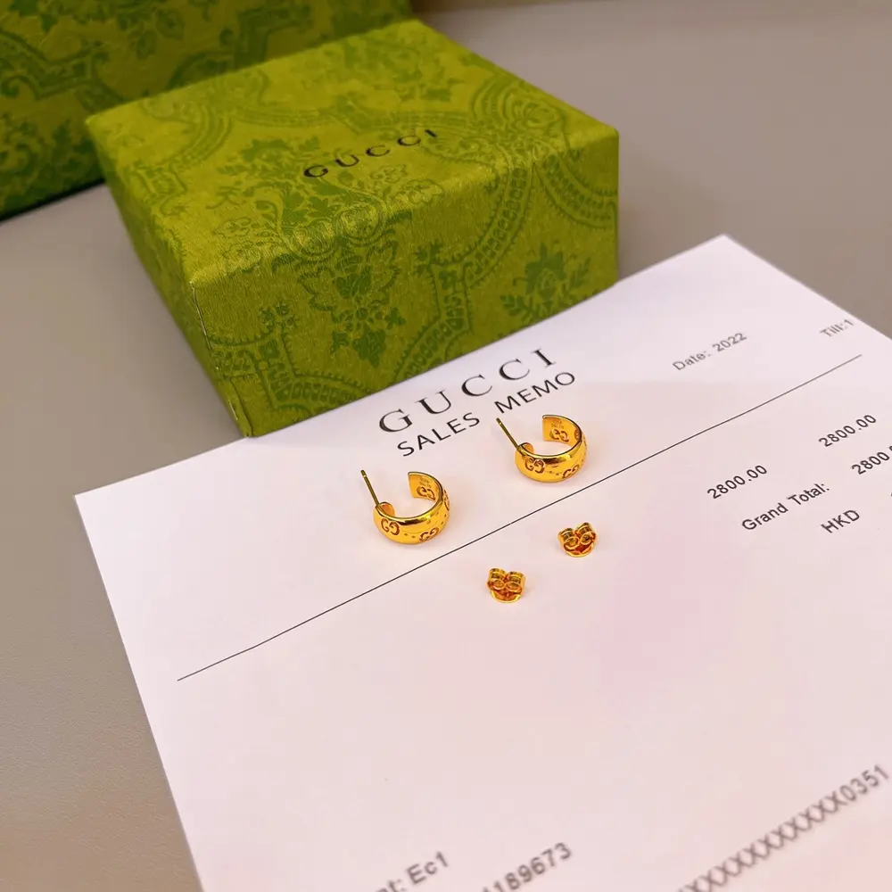 GUCCI Icon series 18K gold GG earrings
