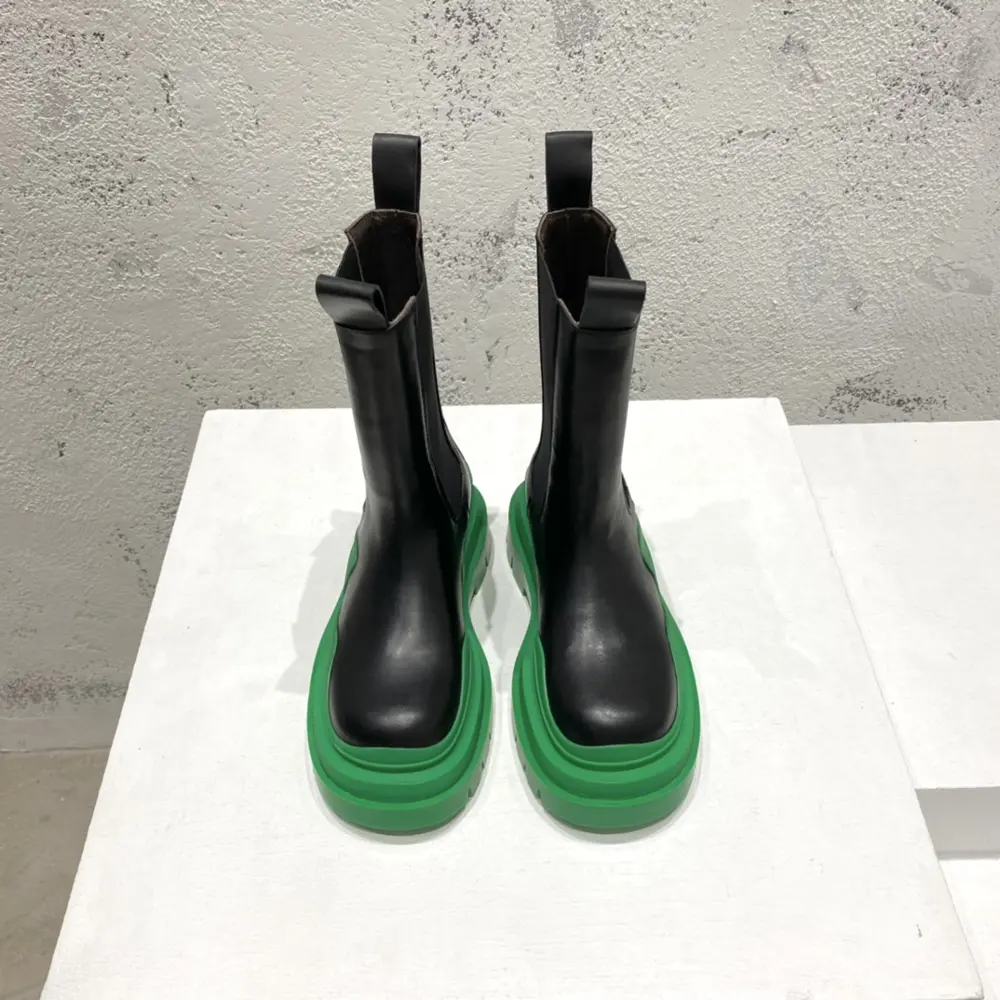 BOTTEGA VENETA high version couple’s mid-tube wave bottom series Martin boots