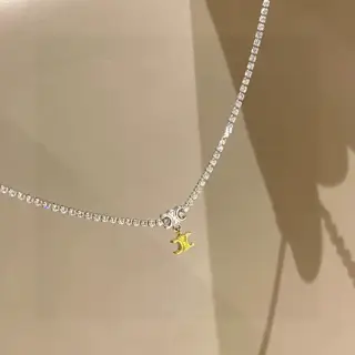 Celine Arc de Triomphe diamond thin chain necklace