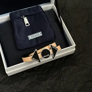 PRADA hand leather bracelet necklace dual-use