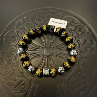 Chrome Hearts Classic Retro Dragon Agate Multi-element Bead Bracelet