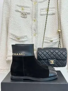 Chanel lettered heel-enhancing boots series