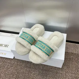 Dior spring and summer new IVIERA Evolution Velcro webbing thick-soled casual lamb wool
