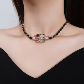 Chanel diamond double C necklace