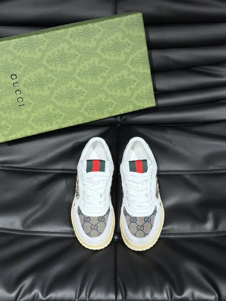 Gucci Re-Web series Men’s webbing leather sneakers