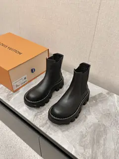 Louis Vuitton counter synchronization series new thick-soled dad shoes couple leather boots