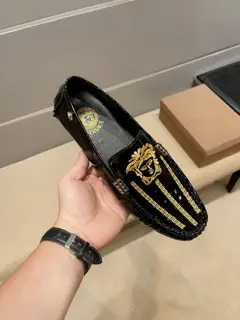 Versace Upper first layer Italian original cowhide leather + brand embroidery