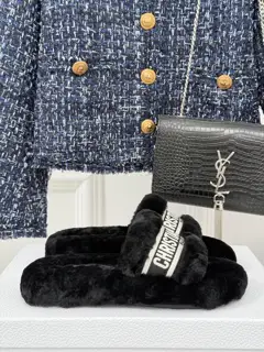 Dior furry slippers series
