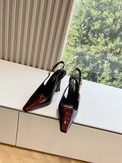 Top quality Saint Laurent / Lee metal diamond chain high heels