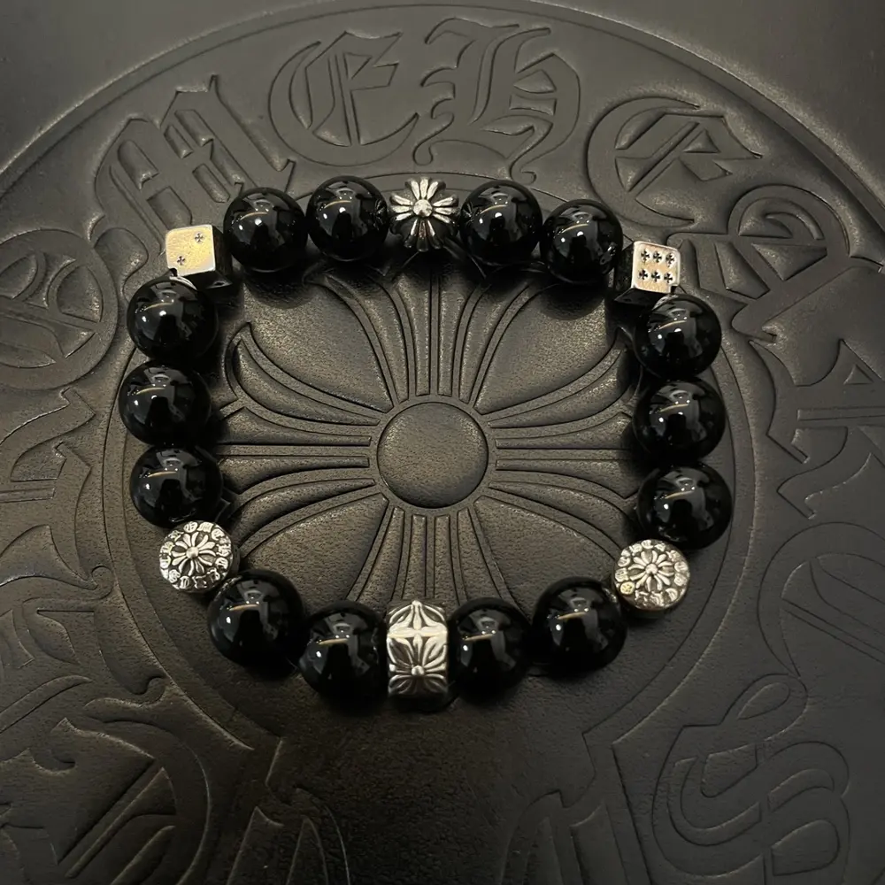 Chrome Hearts Classic Retro Multi-element Obsidian Bracelet