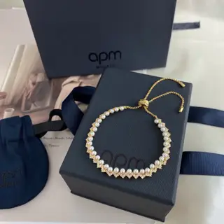 Apm monaco pearl line ripple bracelet