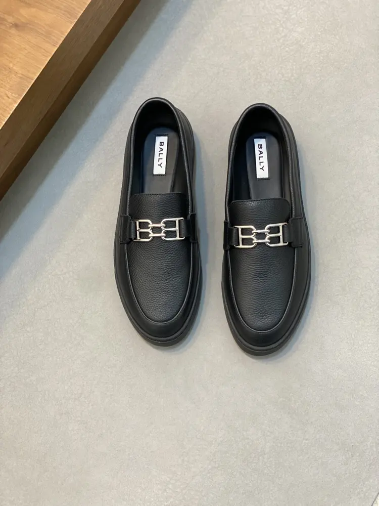 Bally PAIPEL slip-on men’s shoes Unique brand logo design Fashionable and versatile Lychee