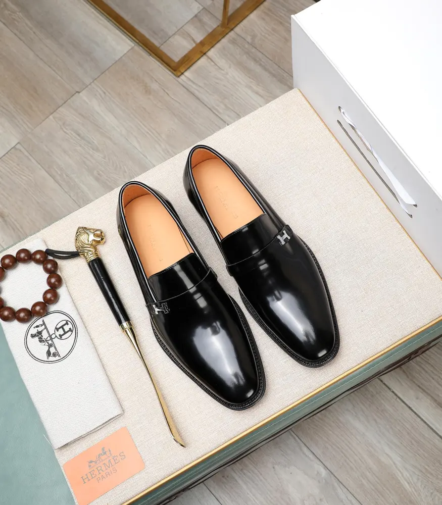 Hermès business leather shoes Material: original soft calfskin